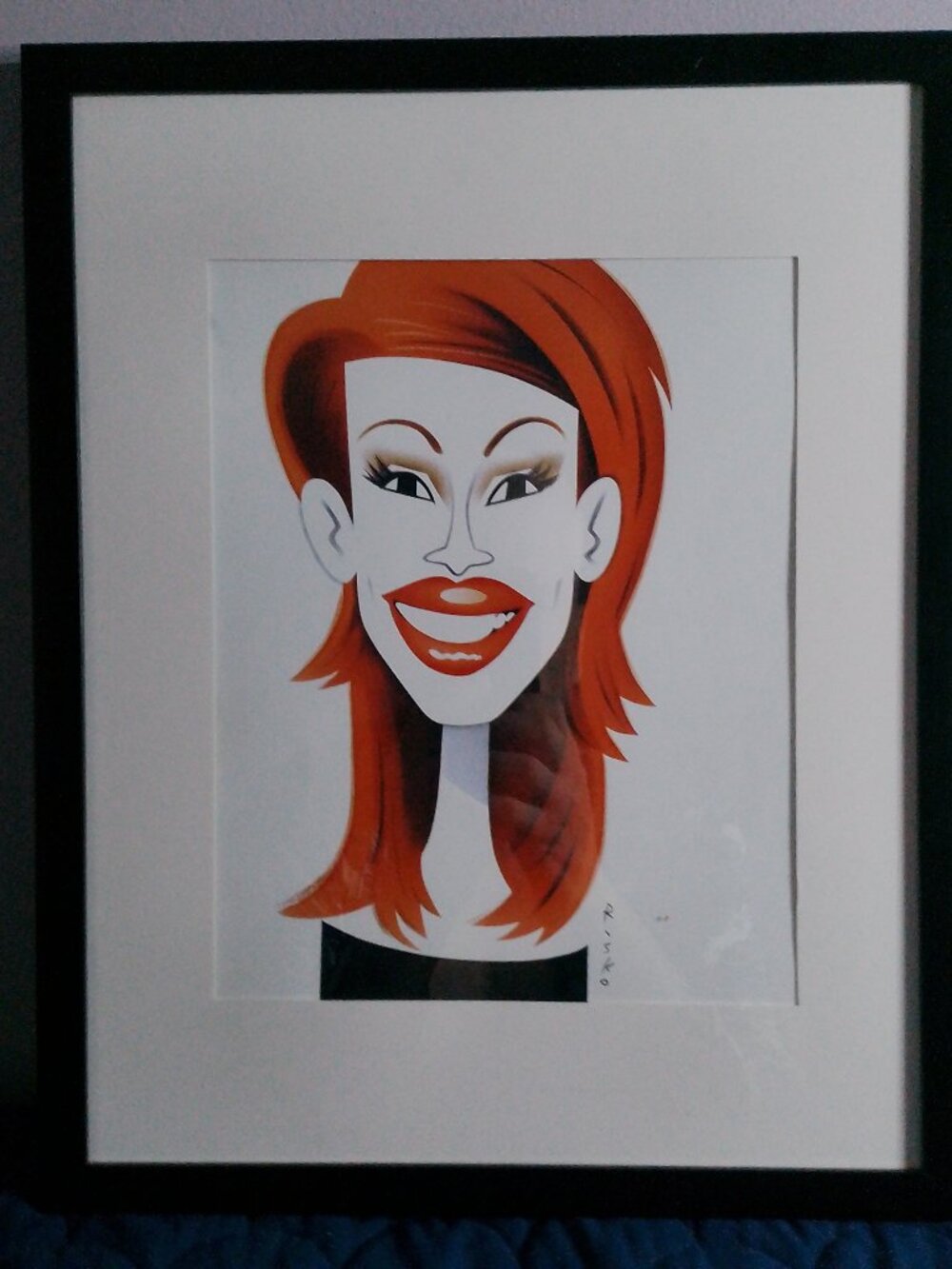 14"X12" CARICATURE OF JULIA ROBERTS BY RISKO